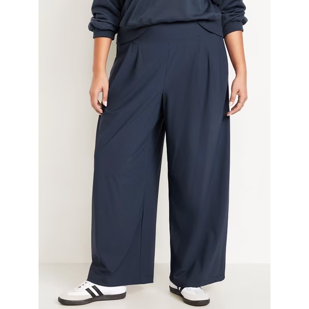 NEW Old Navy Womens Powersoft‎ Extra High Waisted Pleated Trousers Size XL Navy